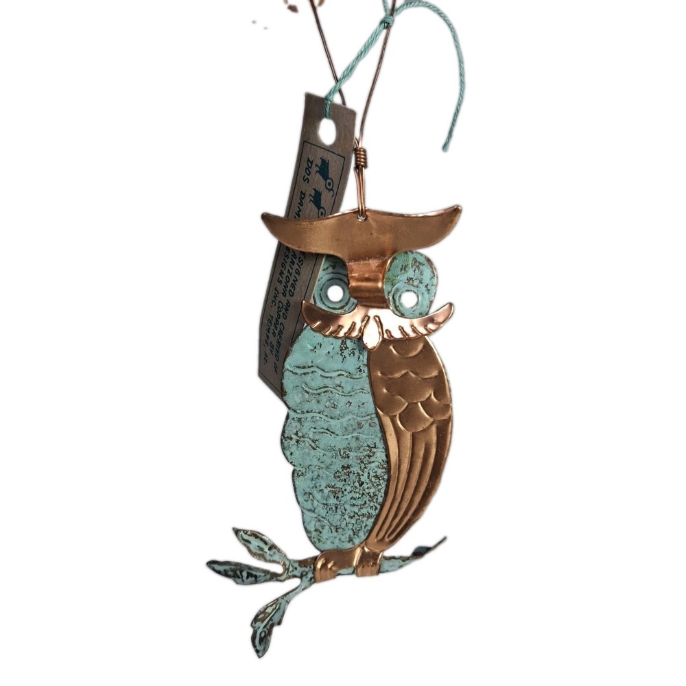 OWL Copper Verdigris Decorative Ornament Handcrafted Arizona Dos Damas Designs